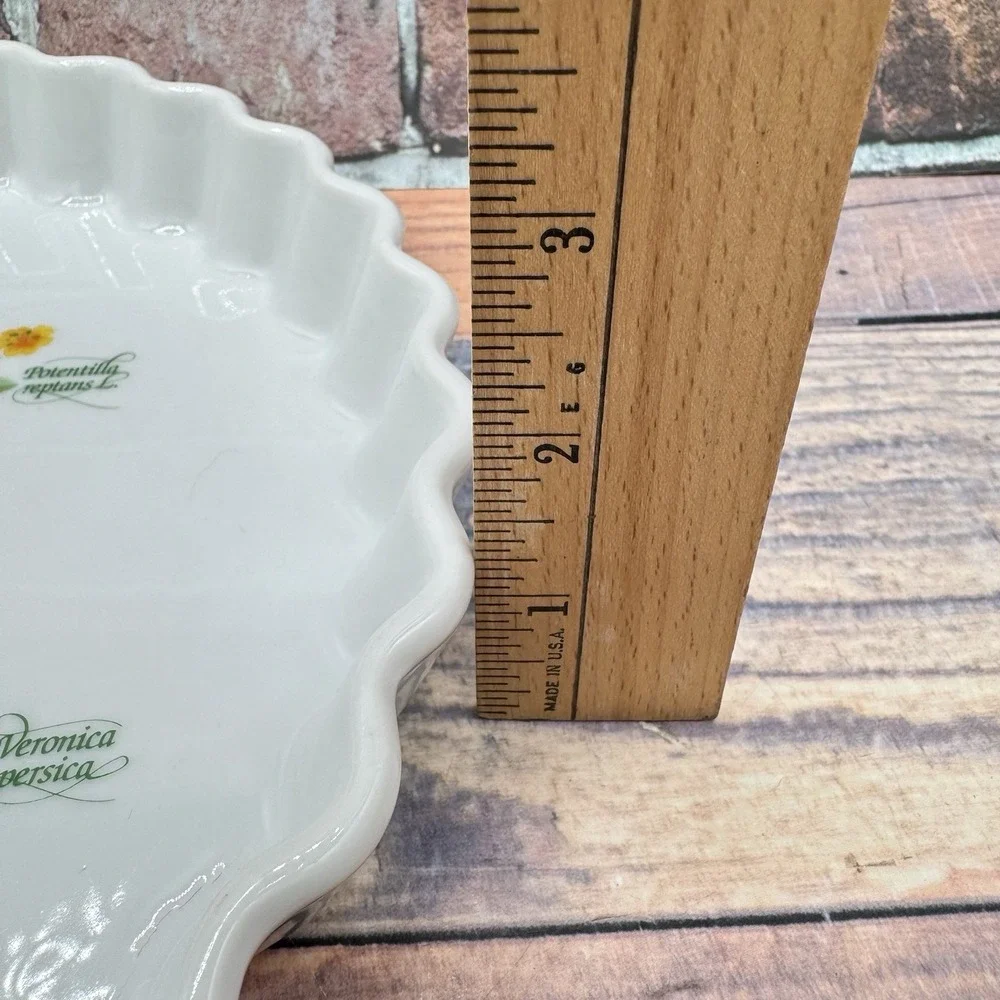 Anchor Ovenware Ceramic Quiche Pie Tart Floret Dish Pan Vtg Botanical Cottage